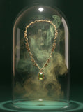 Cherub Green Stone Pendant Necklace