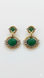 Emerald Orbit Drop Earrings