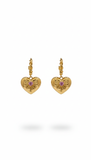 Golden Heart Drop Earrings