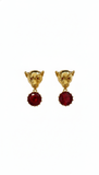 Bull Ruby Drop Earrings