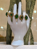 Vintage Green Stone Floral Bracelet