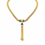 Golden Tassel Statement Necklace