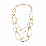 Golden Oval Link Statement Necklace