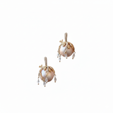 Golden Pearl Droplet Dome Earrings