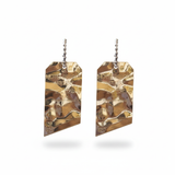 Textured Gold Statement Tag Earrings