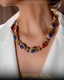 Royal Sapphire & Ruby Gold Necklace