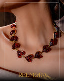 Ruby Heart Gold Necklace