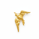 Golden Flying Bird Statement Brooch
