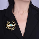Golden Evil Eye Protection Brooch