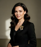 Golden Pearl Cascade Brooch