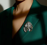 Silver Leaf Elegance Statement Brooch