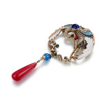 Artisan Bird Circle Statement Brooch