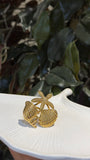 Ocean Shell & Starfish Gold Ring