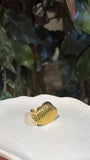 Textured Shell Gold Ring