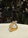 Pearl Heart Embrace Ring