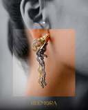 Dual Panther Crystal Dangler Earrings