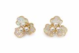 Iridescent Floral Pearl Button