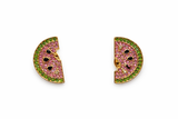 Watermelon Slice Crystal Button