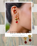 Bull Ruby Drop Earrings