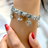 Elegant Silver Evil Eye Bracelet