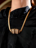 Classic Gold Barrel Pendant Necklace