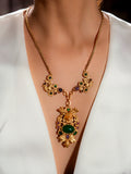 Regal Emerald Medallion Necklace