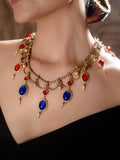 Antique-Inspired Multi-Stone Statement Necklace