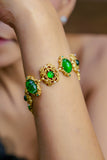Vintage Green Stone Floral Bracelet