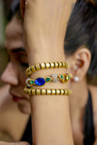 Royal Blue & Emerald Gold Statement Bracelet