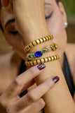 Royal Blue & Emerald Gold Statement Bracelet