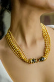 Black & Gold Beaded Statement Necklace