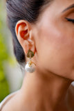 Gold Leaf Pearl Drop Earrings