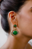 Emerald Orbit Drop Earrings