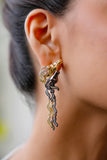 Dual Panther Crystal Dangler Earrings