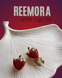 Red Strawberry Crystal Button