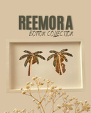 Emerald Palm Tree Gold Button