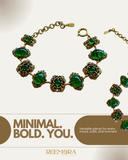 Vintage Green Stone Floral Bracelet