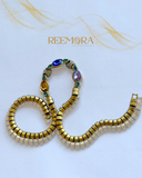 Royal Blue & Emerald Gold Statement Bracelet