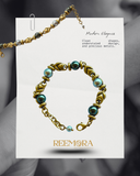 Gold & Pearl Beaded Bracelet with Elegant Drop Charm Bracelet