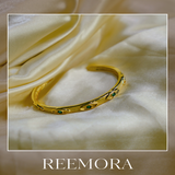 Emerald Evil Eye Gold Cuff Bracelet