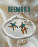 Turquoise Starfish Gold Button