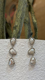 Silver Pearl Drop Statement Earrings