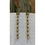 Gold Pearl Linear Drop Earrings