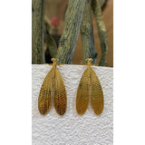 Gold Insect Wing Drop Earrings