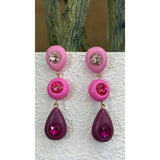 Pink & Purple Gem Drop Earrings