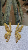 Golden Leaf Textured Statement Earrings