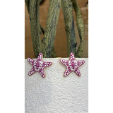 Purple Starfish Stud Earrings