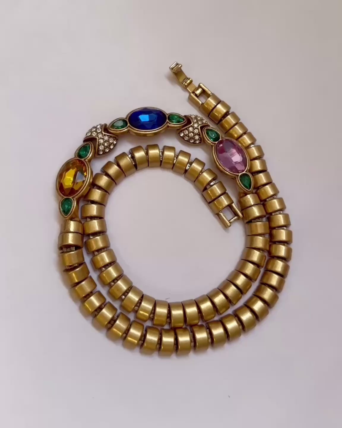 Royal Blue & Emerald Gold Statement Bracelet